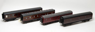 Lot 389A - Four 0 Gauge model railway carriages, by Exley.