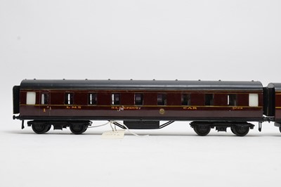 Lot 389 - Four 0 Gauge model railway carriages, by Exley.