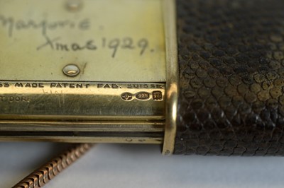 Lot 507 - Movado Chronometer Ermeto: a 935 standard silver-gilt cased bag watch