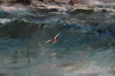 Lot 980 - Charles Rutherford - Crashing Waves and Rocks | oil