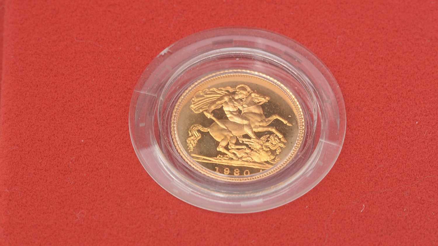 Lot 164 - Royal Mint proof half sovereign, 1980