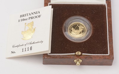 Lot 167 - A proof 1/10 Britannia 10 pounds coin