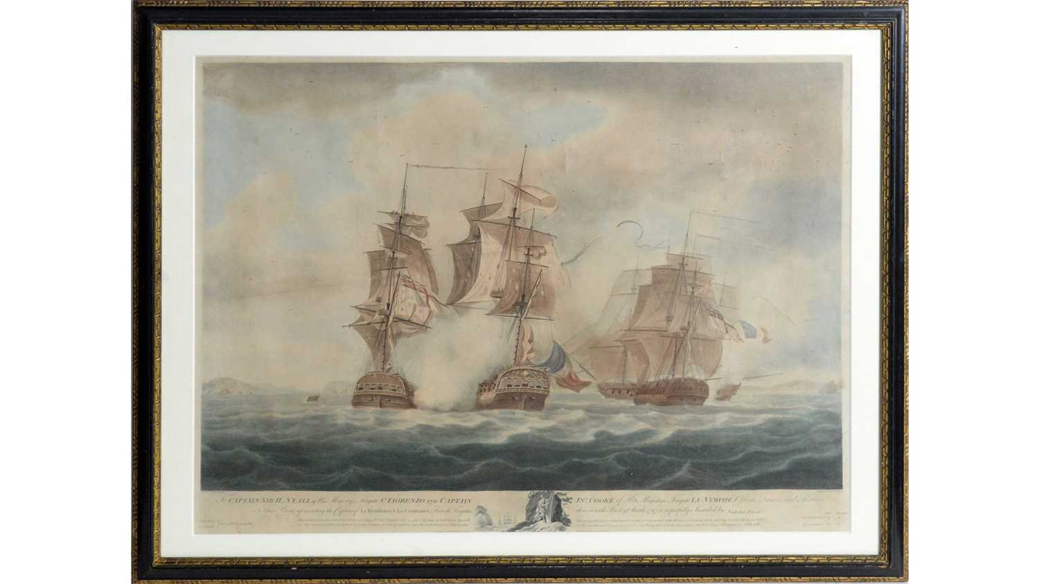 Lot 782 - After Nicholas Pocock - The Capture of the 'Resistance' and 'Constance' | engraving