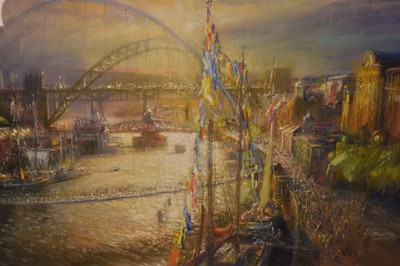 Lot 840 - Walter Holmes - Newcastle Quayside | pastel
