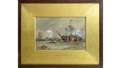 Lot 733 - Thomas Bush Hardy RBA - The Battle of Yarmouth Roads | watercolour