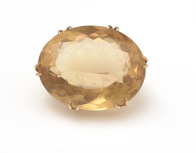 Lot 401 - A citrine brooch and an amethyst and cultured pearl brooch.