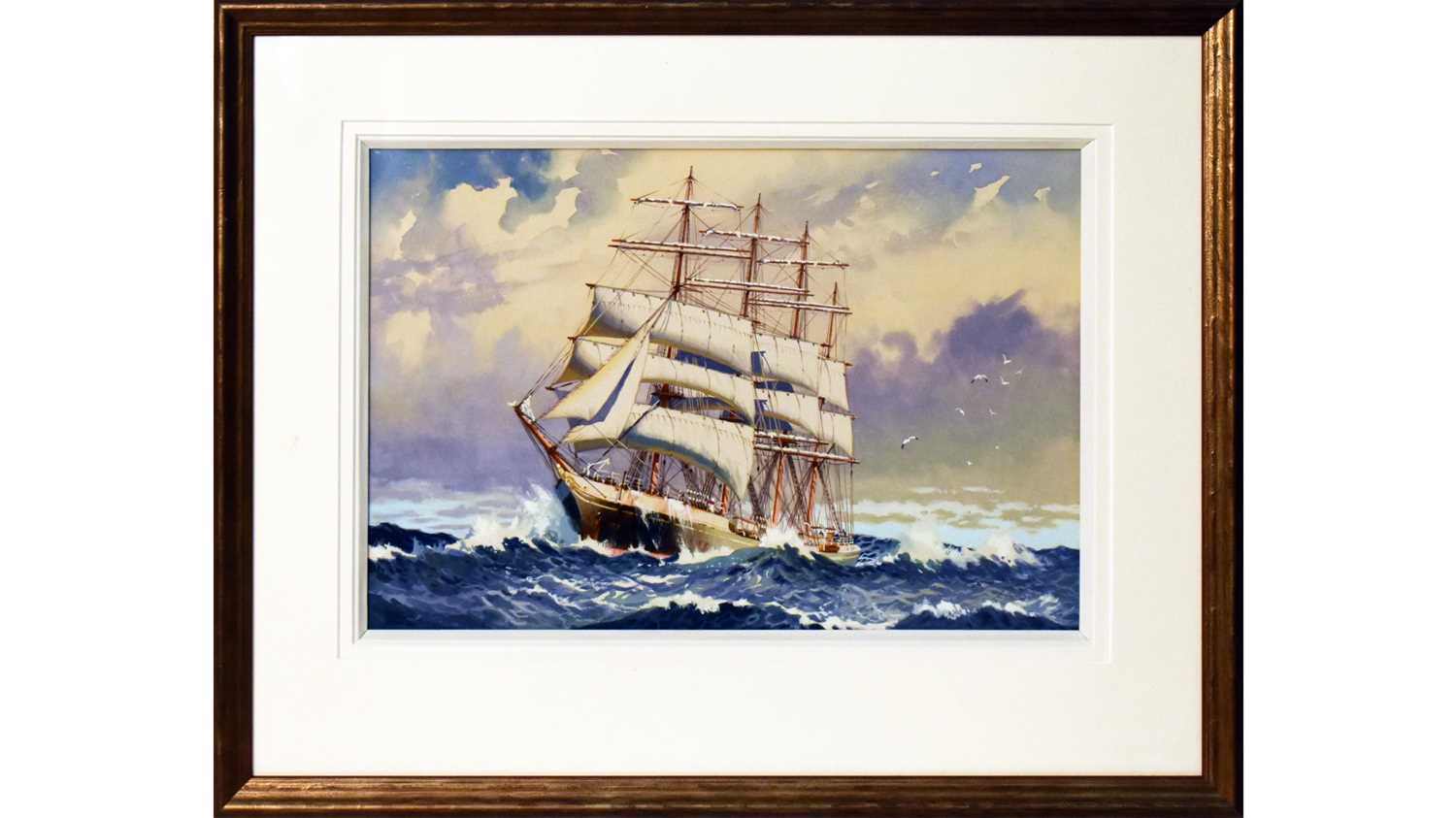 Lot 1051 - Harry Hudson Rodmell - Sailing Ship  | watercolour