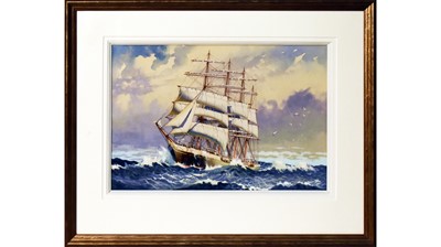 Lot 841 - Harry Hudson Rodmell - Sailing Ship  | watercolour