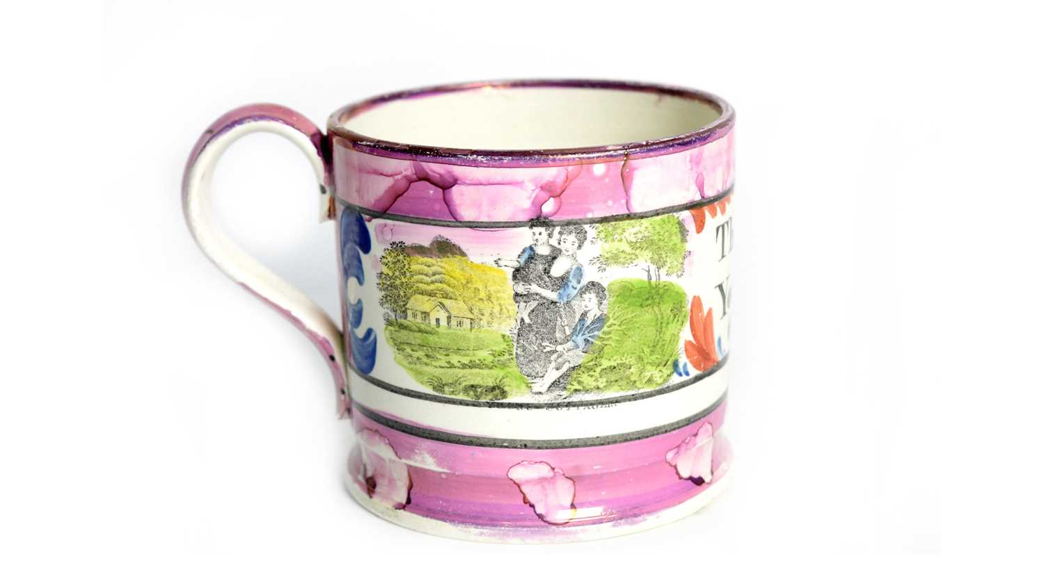 Lot 734 - A splash lustre mug 1840