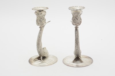 Lot 567 - A pair of modern Irish silver candlesticks, by Royal Irish Silver Co