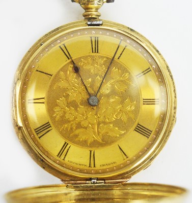 Lot 544 - An 18ct yellow gold cased hunter fob watch