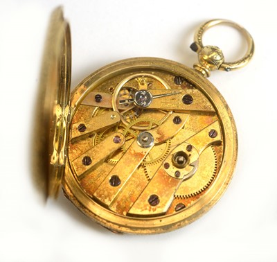 Lot 544 - An 18ct yellow gold cased hunter fob watch