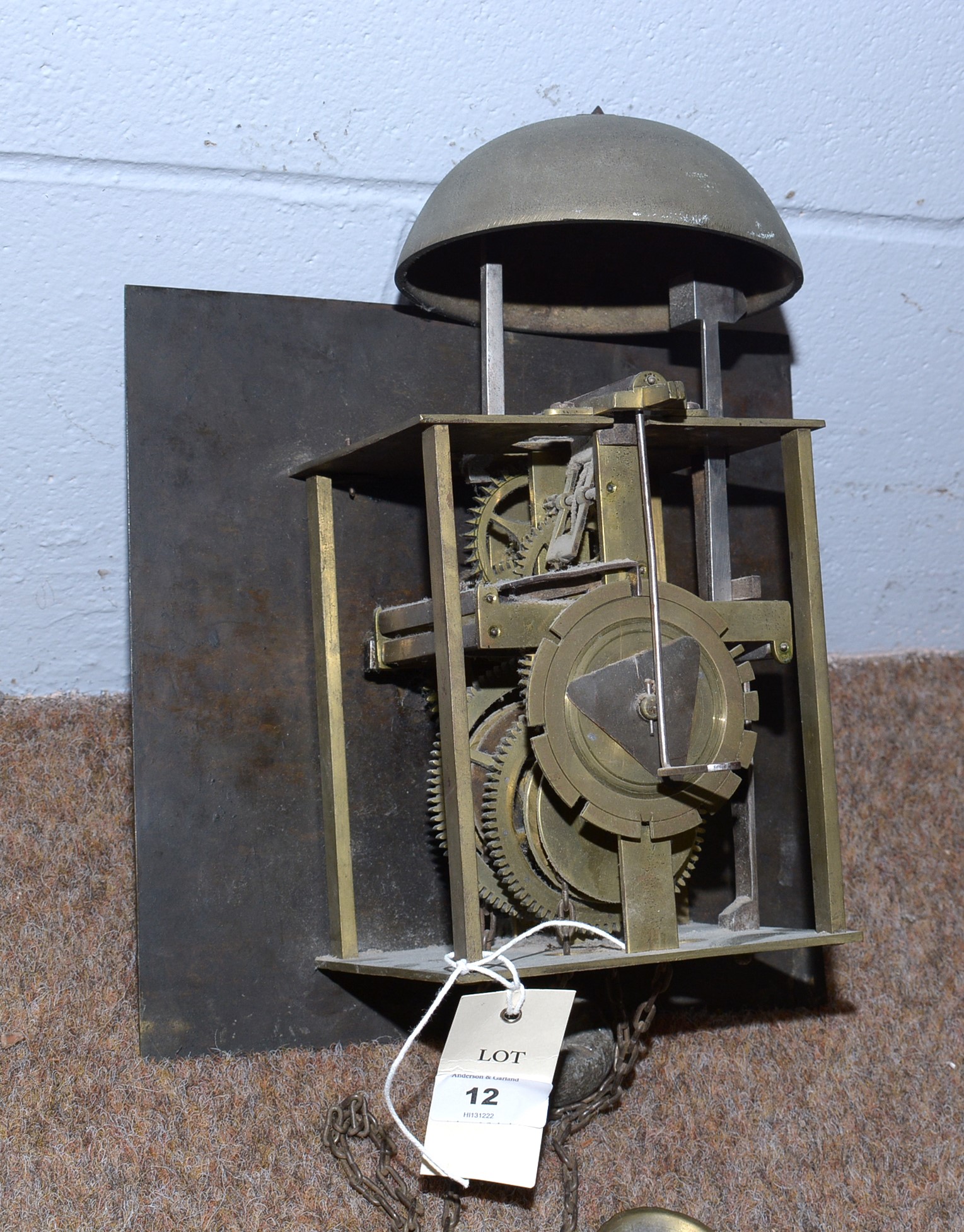 Lot 12 Jeffries, Maldon an 18th Century brass clock