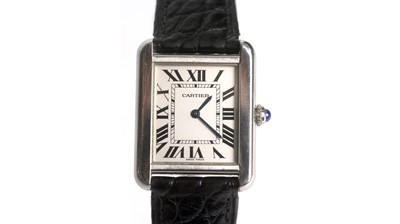 Lot 512 - Cartier: a steel cased wristwatch, ref 2716