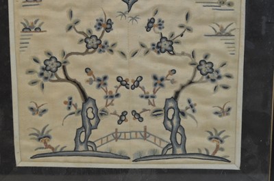 Lot 656 - A pair of Qing Chinese needlework sleeve bands