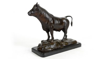 Lot 1235 - After Isidore Jules Bonheur (French, 1827-1901): a patinated bronze bull