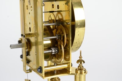 Lot 1188 - Gustav Becker: a 20th C brass 400-day anniversary/torsion clock.