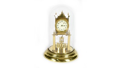 Lot 1182 - A 20th Century German brass 400-day anniversary/torsion clock.