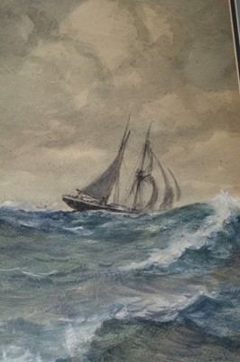 Lot 612 - Charles Napier Hemy - The Schooner: Bad Weather Ahead | watercolour