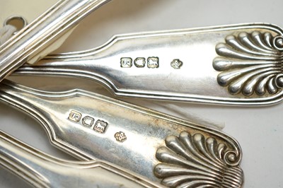 Lot 250 - A Harlequin set of four Victorian silver tablespoons.