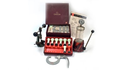 Lot 536 - A selection of Omega watch repairers or battery fitters tools