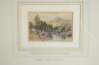 Lot 871 - Harry James Sticks - A Lane in Borrowdale, and The Duddon Valley, Lake District | watercolour