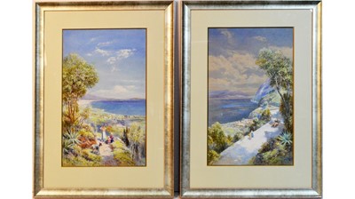 Lot 872 - Charles Rowbotham - Views of Lake Garda and Naples | watercolour