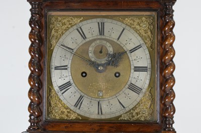 Lot 1212 - Thomas Meekins, Amesbury: an 18th C walnut longcase clock.
