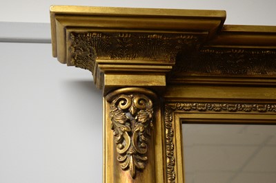 Lot 102 - A Regency-style gold painted breakfront pier mirror.