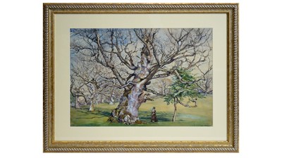Lot 613 - George James Howard, 9th Earl of Carlisle - Oak Tree at Ampthill | watercolour and bodycolour