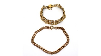 Lot 148 - Two 9ct gold bracelets