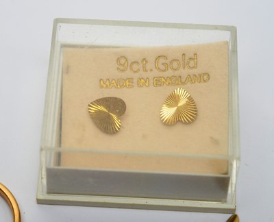 Lot 163 - A selection of gold earrings.