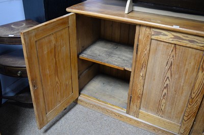 Lot 89 - A vintage pitch pine cupboard.