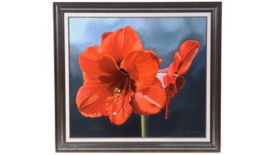 Lot 100 - Editha von Clee - Red Amaryllis | oil