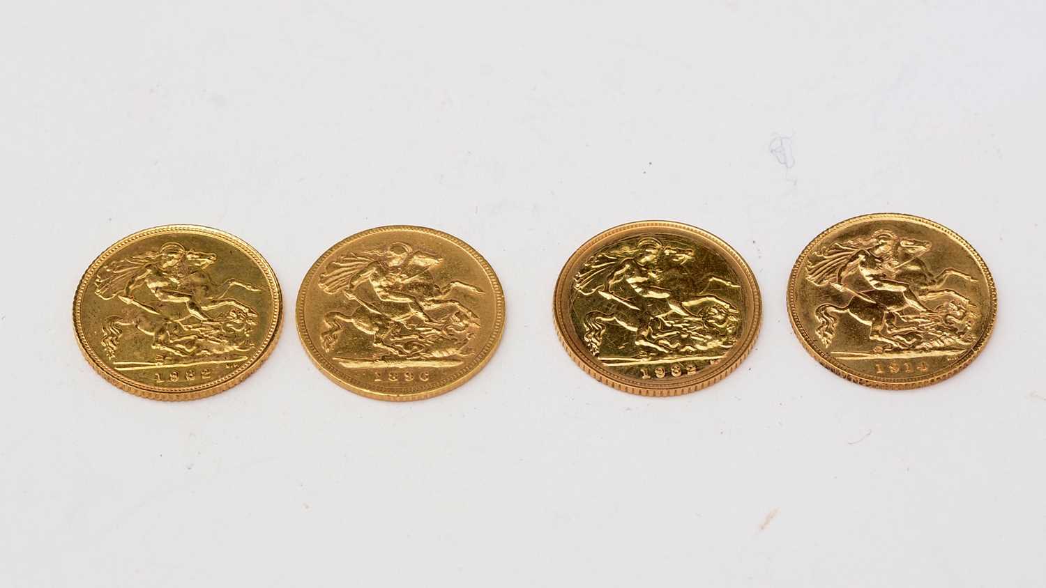 Lot 176 - Four gold half sovereigns