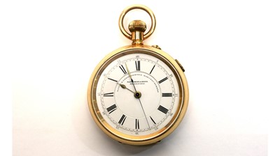 Lot 167 - A gilt metal cased open faced pocket watch, by Fattorini & Sons
