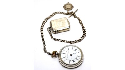Lot 173 - An Edward VII silver cased open faced pocket watch, by Reid & Sons