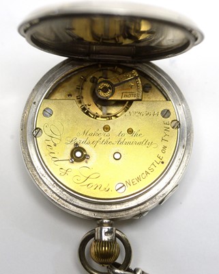 Lot 173 - An Edward VII silver cased open faced pocket watch, by Reid & Sons