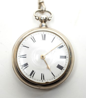 Lot 178 - A George IV silver pair cased open faced pocket watch