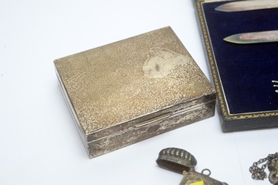 Lot 93 - A selection of silver items, including a cigarette case