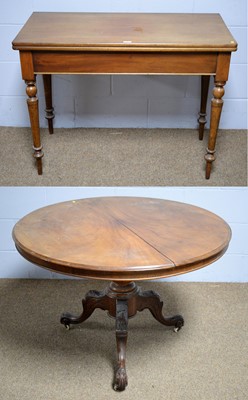 Lot 74 - A Victorian mahogany tea table.