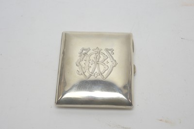 Lot 113 - A Continental silver two handled entree dish; and a silver cigarette case