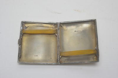 Lot 113 - A Continental silver two handled entree dish; and a silver cigarette case