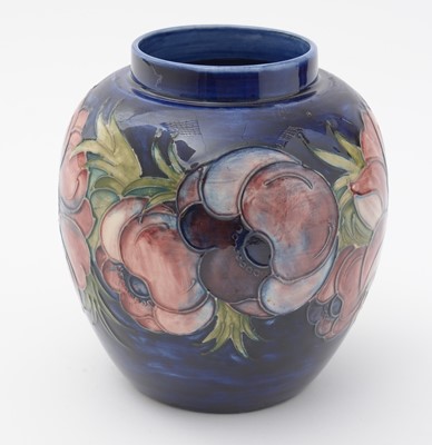 Lot 74 - Moorcroft Anemone pattern ginger jar and cover.