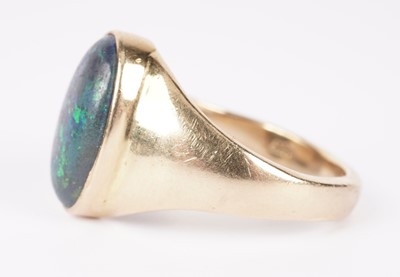Lot 1157 - A black opal ring