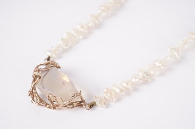 Lot 1161 - A baroque pearl and water opal necklace
