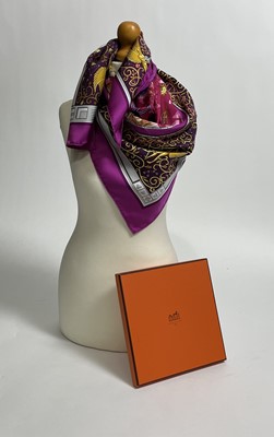 Lot 599 - A Hermes "www.Hermes.com" silk scarf