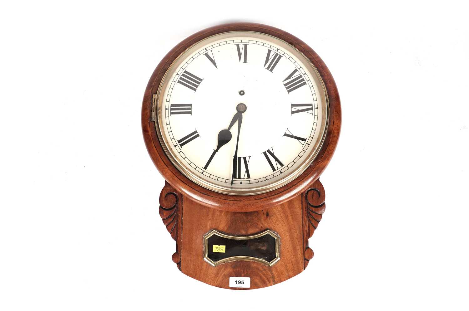 Lot 198 - A 19th Century mahogany drop dial wall timepiece