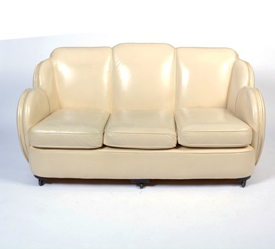Lot 3 - An Art Deco cream leather 'Cloud' suite.