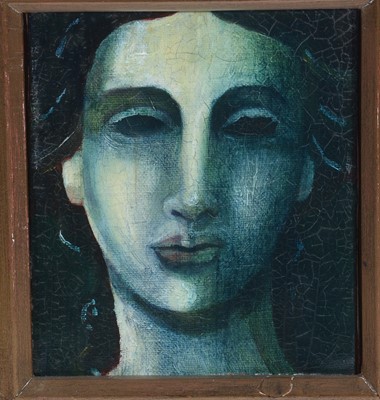 Lot 773 - Hazel Barron-Cooper - Ancient Face, and Head | oil